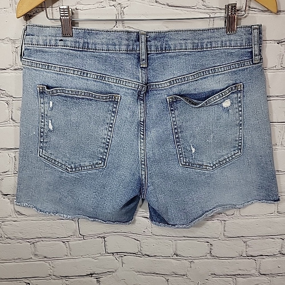 Gap Cut-Offs Jean Shorts Womens Sz 31 Distressed Stretch Denim 5" Retro - Picture 5 of 12